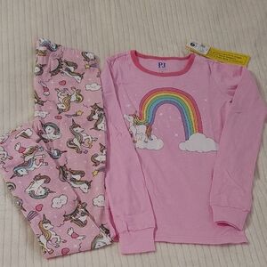 Place Pink Unicorn and Rainbow Pajama Set